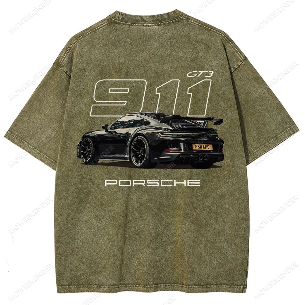 911 Racing Cars Unisex Fit Washed T-Shirt