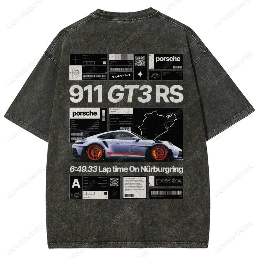 Racing Cars Poster Unisex Fit Washed T-Shirt