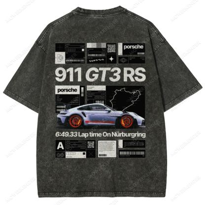 Racing Cars Poster Unisex Fit Washed T-Shirt