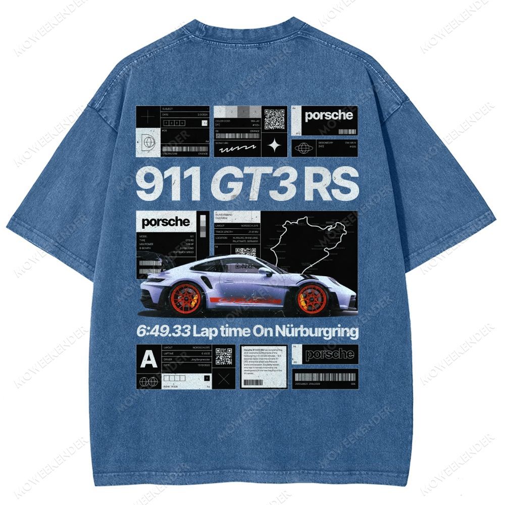 Racing Cars Poster Unisex Fit Washed T-Shirt