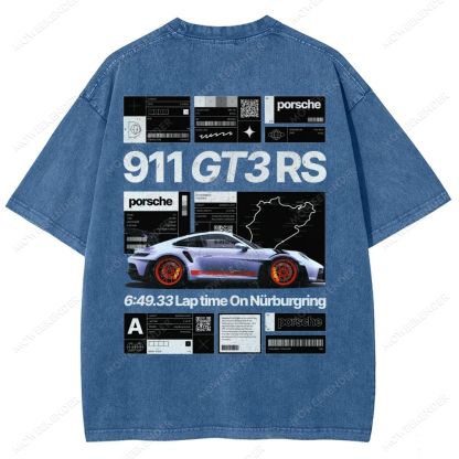 Racing Cars Poster Unisex Fit Washed T-Shirt