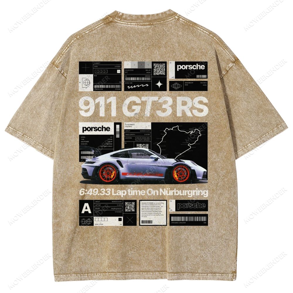 Racing Cars Poster Unisex Fit Washed T-Shirt