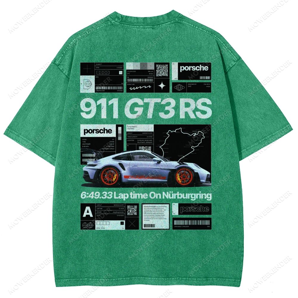 Racing Cars Poster Unisex Fit Washed T-Shirt
