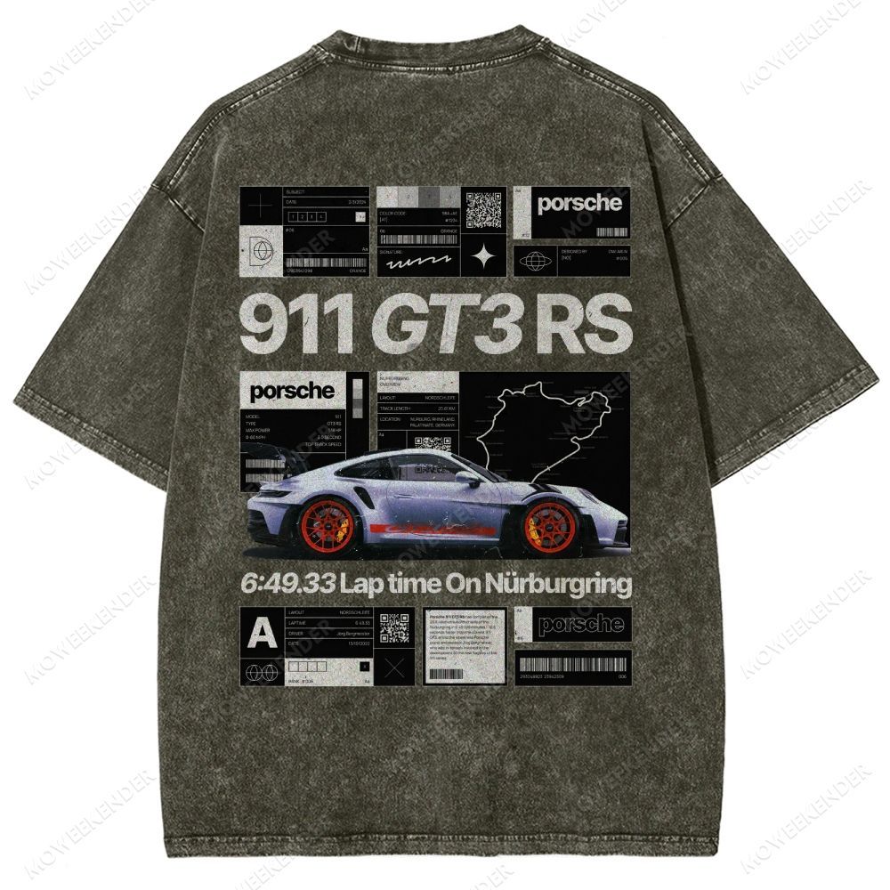 Racing Cars Poster Unisex Fit Washed T-Shirt
