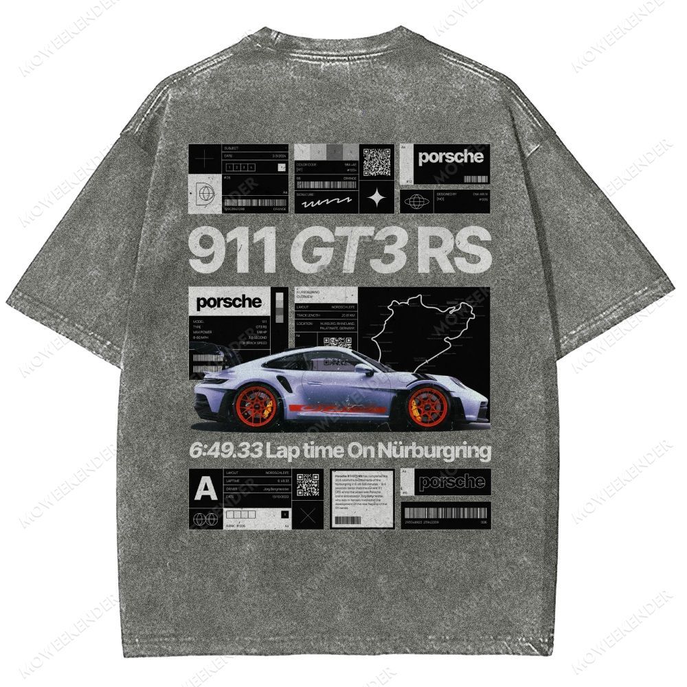 Racing Cars Poster Unisex Fit Washed T-Shirt
