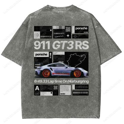 Racing Cars Poster Unisex Fit Washed T-Shirt