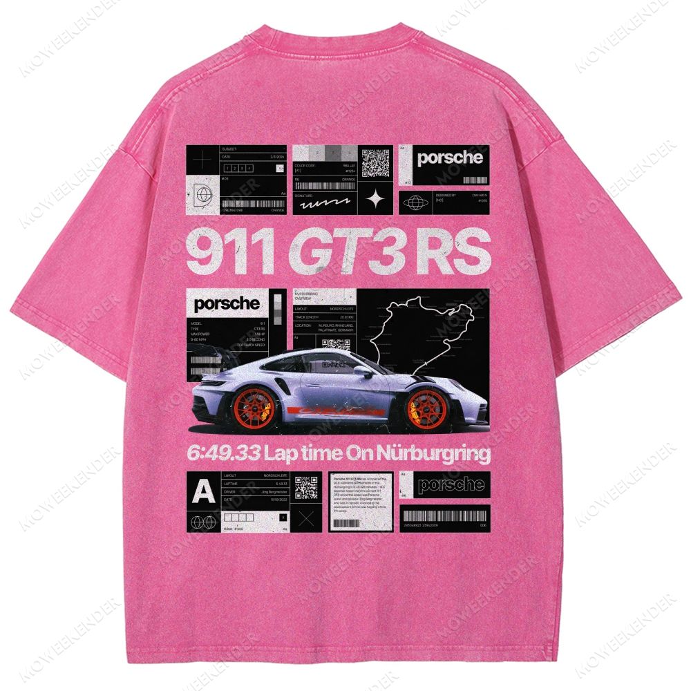 Racing Cars Poster Unisex Fit Washed T-Shirt