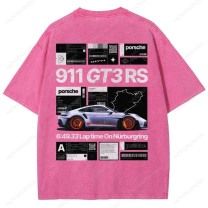 Racing Cars Poster Unisex Fit Washed T-Shirt