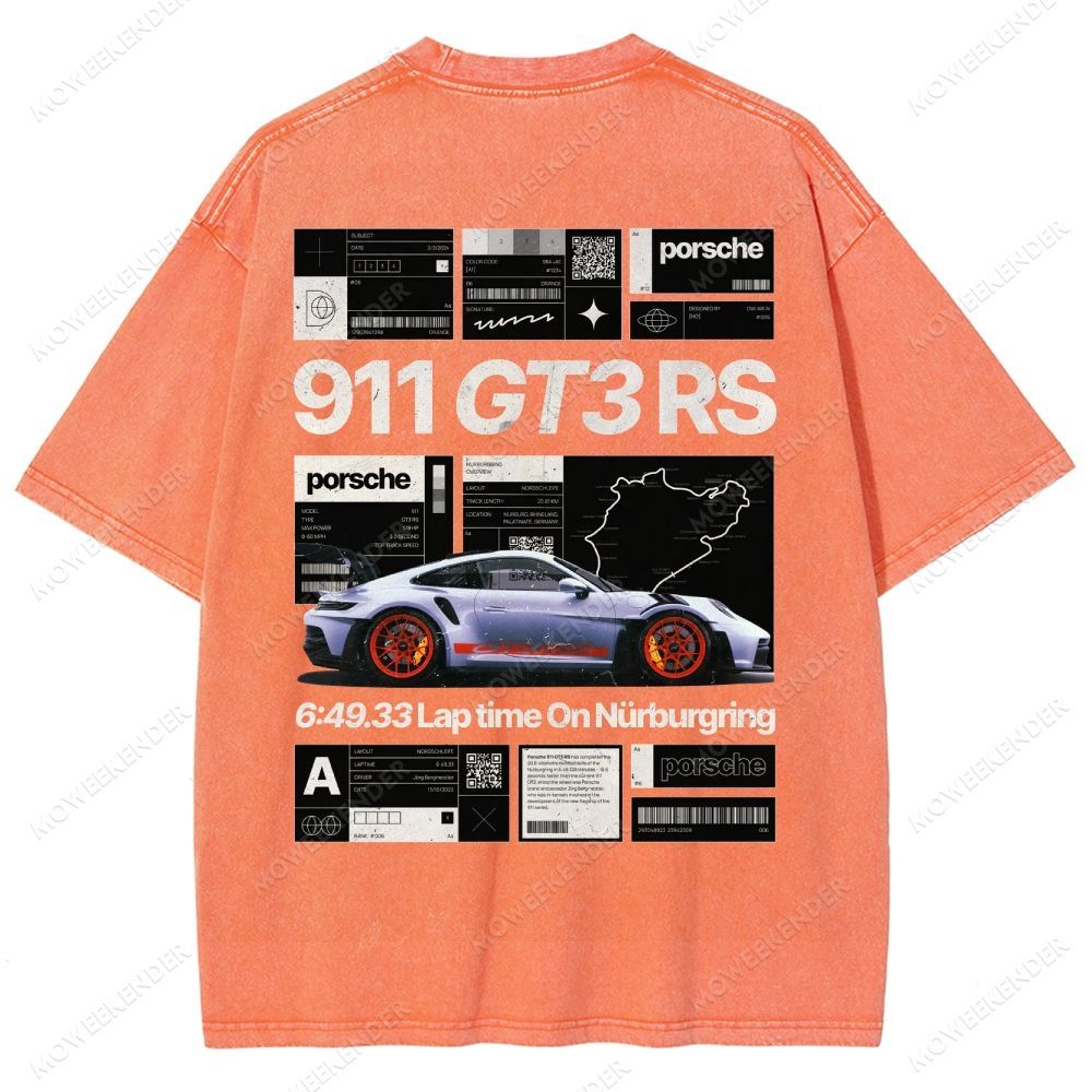 Racing Cars Poster Unisex Fit Washed T-Shirt