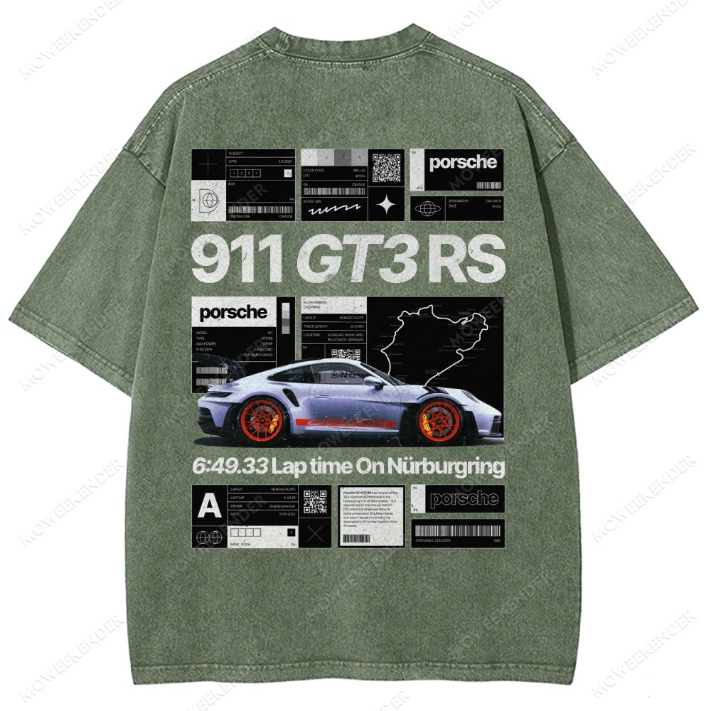 Racing Cars Poster Unisex Fit Washed T-Shirt