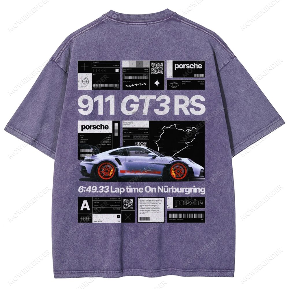 Racing Cars Poster Unisex Fit Washed T-Shirt