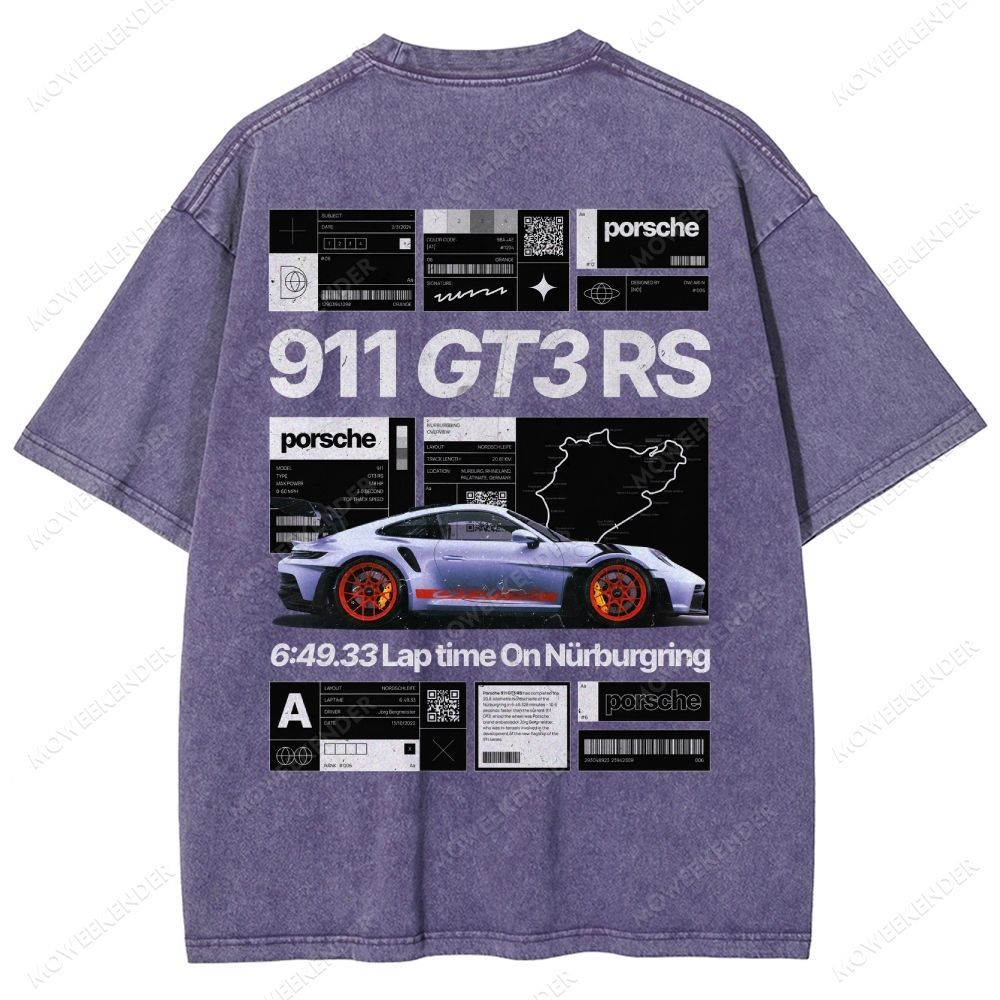 Racing Cars Poster Unisex Fit Washed T-Shirt