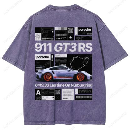 Racing Cars Poster Unisex Fit Washed T-Shirt