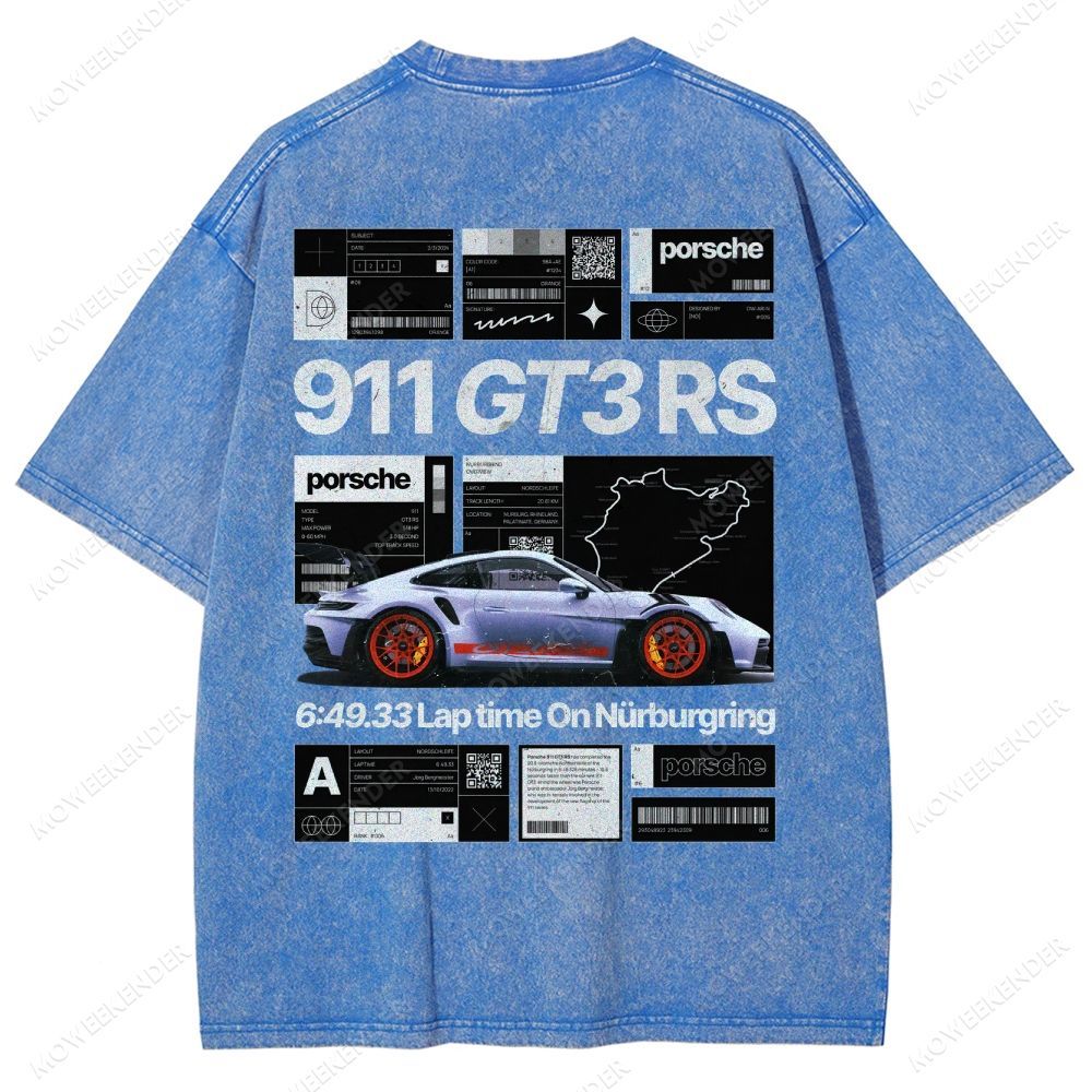 Racing Cars Poster Unisex Fit Washed T-Shirt