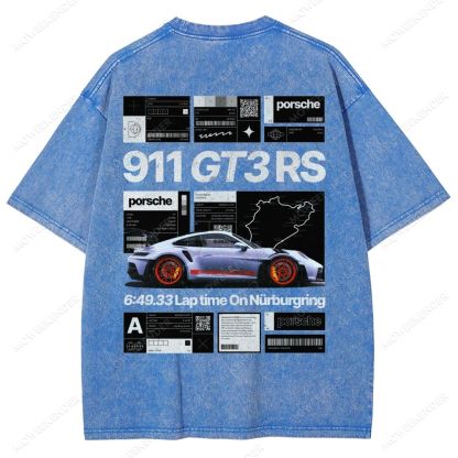 Racing Cars Poster Unisex Fit Washed T-Shirt