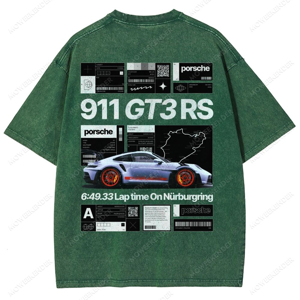 Racing Cars Poster Unisex Fit Washed T-Shirt