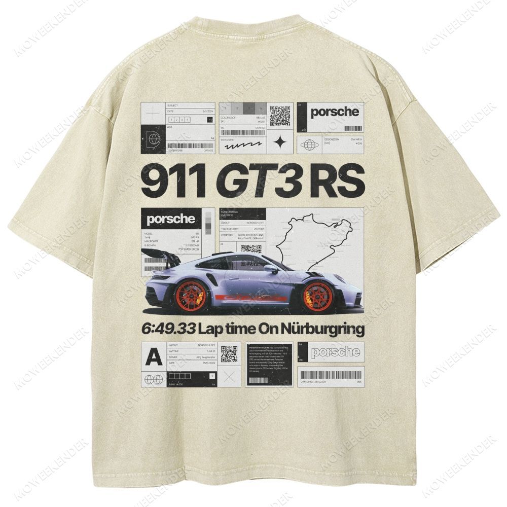 Racing Cars Poster Unisex Fit Washed T-Shirt