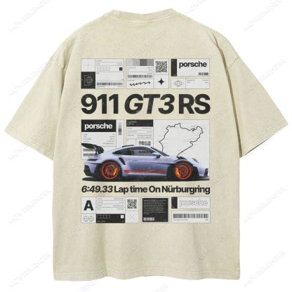 Racing Cars Poster Unisex Fit Washed T-Shirt