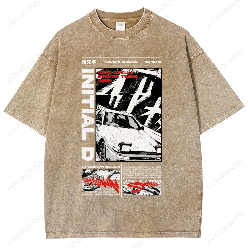 Racing Cars Comic Unisex Fit Washed T-Shirt