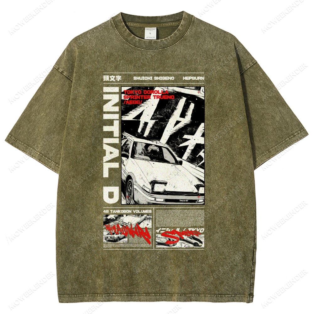 Racing Cars Comic Unisex Fit Washed T-Shirt