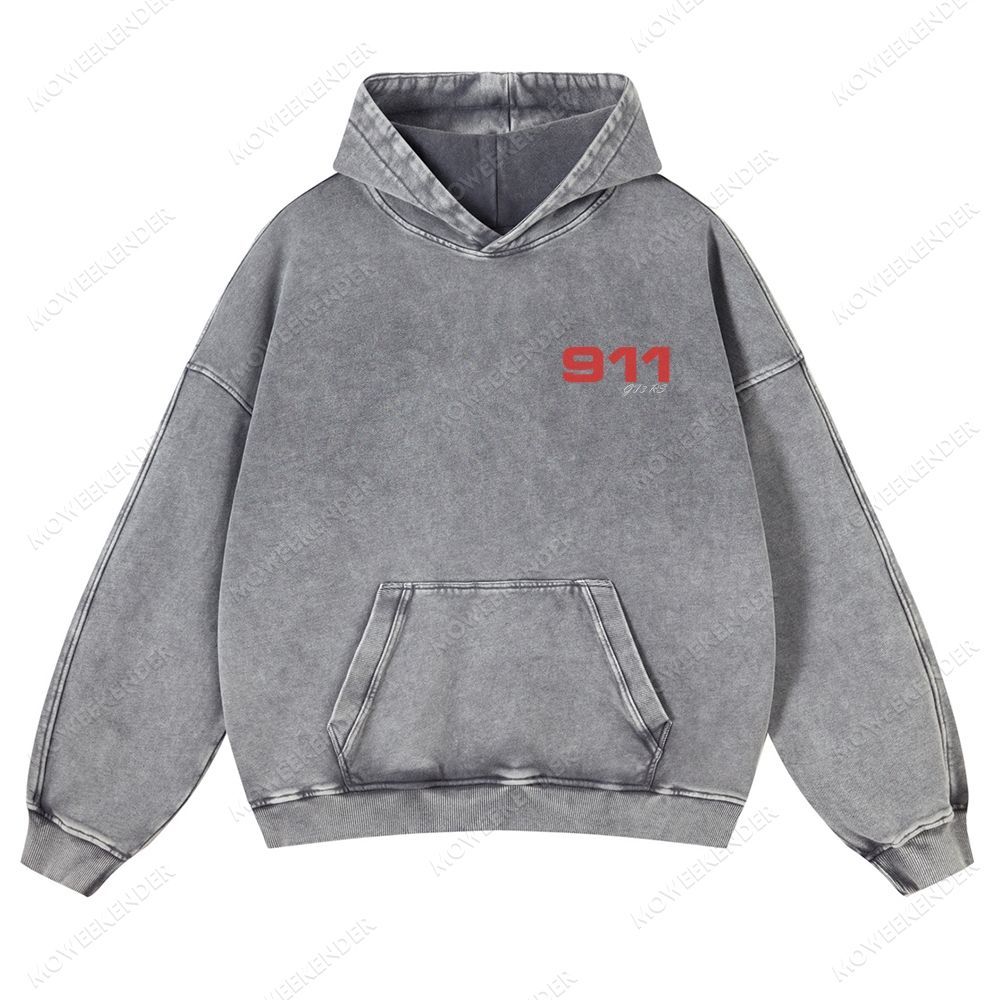 911 GT3 RS Racing Cars Unisex Fit Vintage Washed Hoodie
