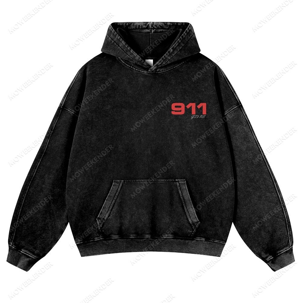 911 GT3 RS Racing Cars Unisex Fit Vintage Washed Hoodie