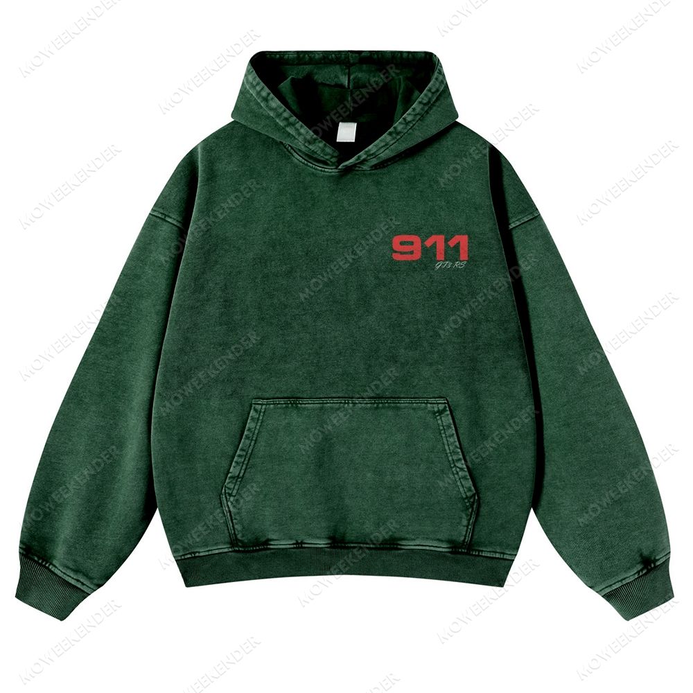 911 GT3 RS Racing Cars Unisex Fit Vintage Washed Hoodie