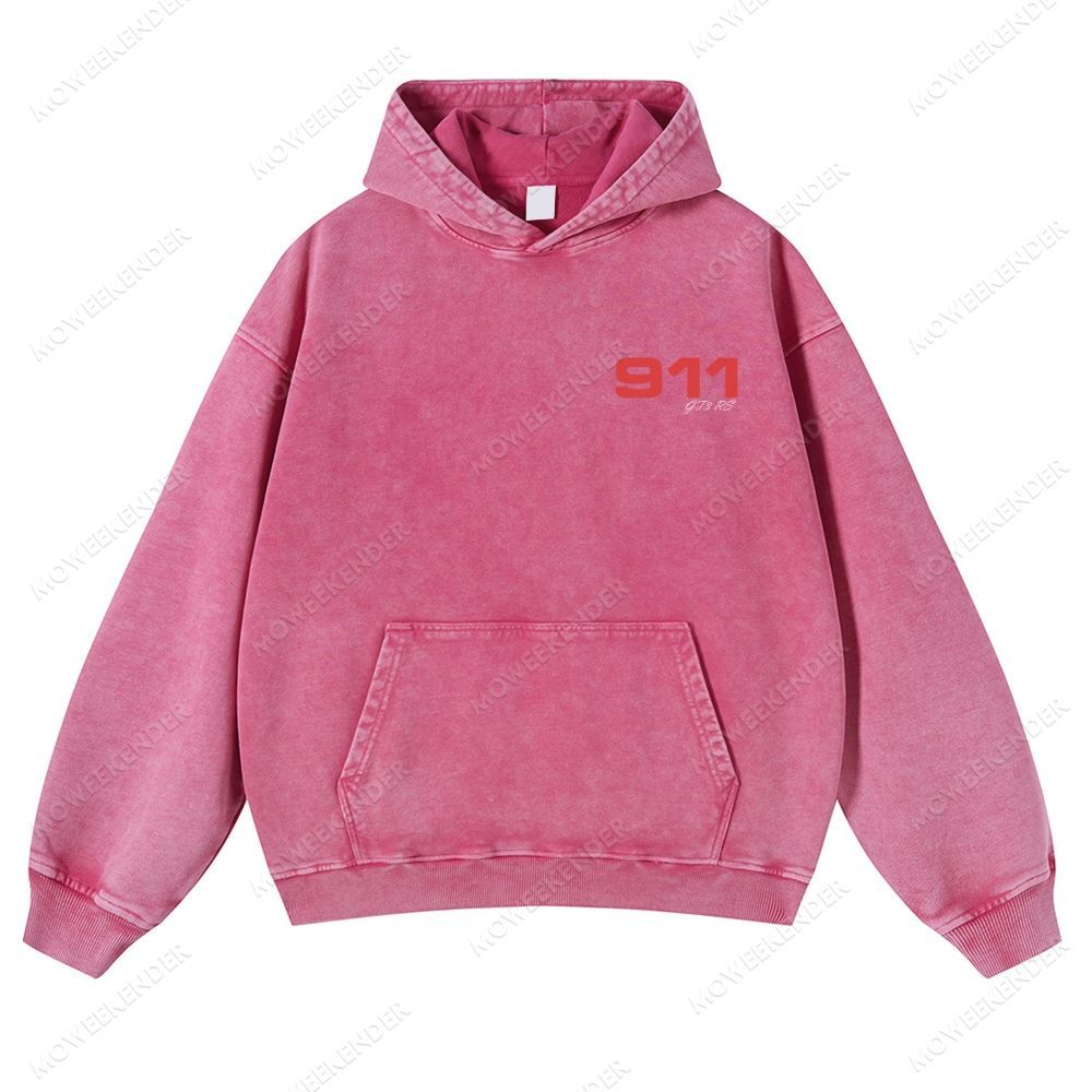 911 GT3 RS Racing Cars Unisex Fit Vintage Washed Hoodie