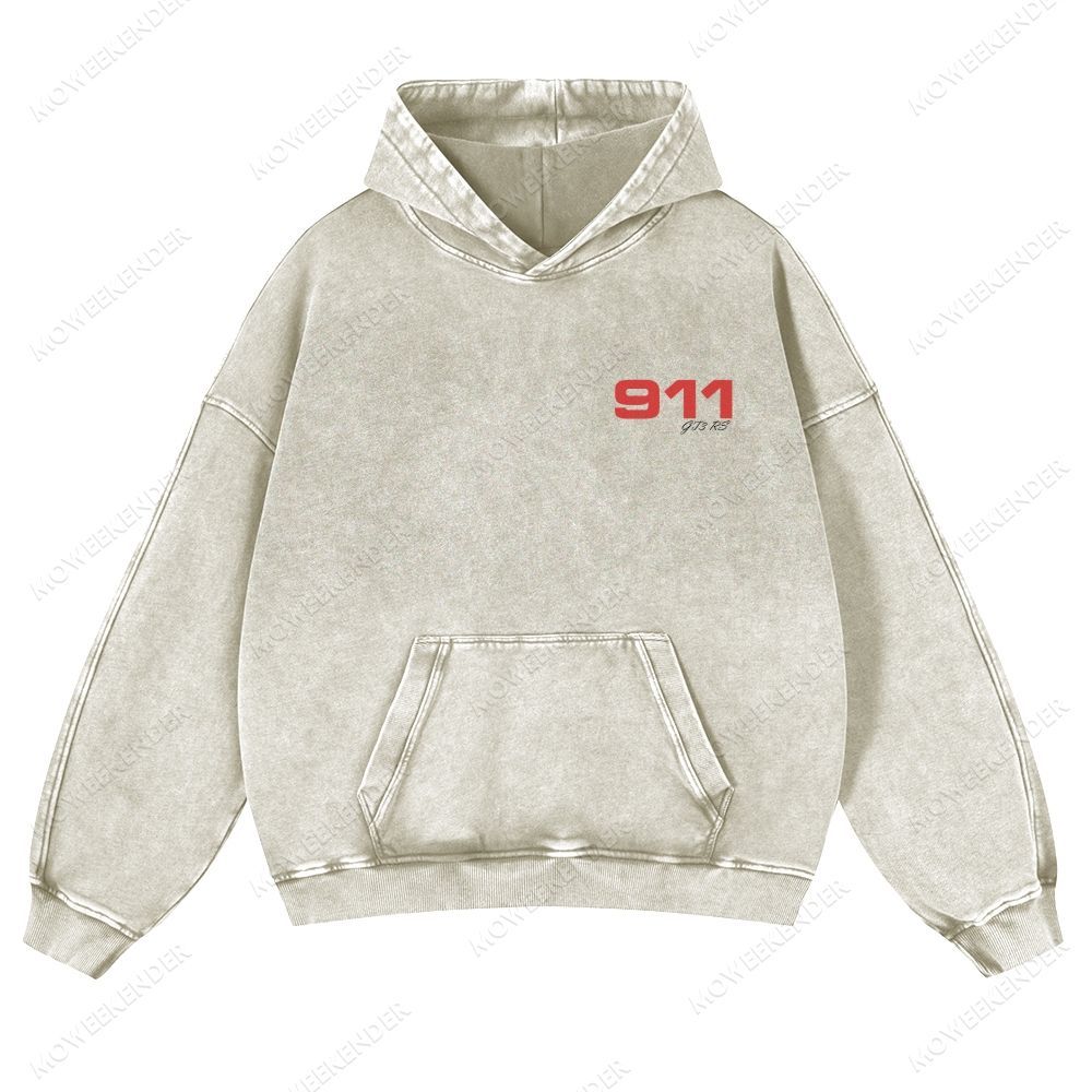911 GT3 RS Racing Cars Unisex Fit Vintage Washed Hoodie