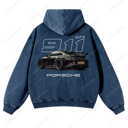 911 Racing Cars Unisex Fit Vintage Washed Hoodie