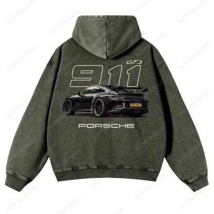 911 Racing Cars Unisex Fit Vintage Washed Hoodie