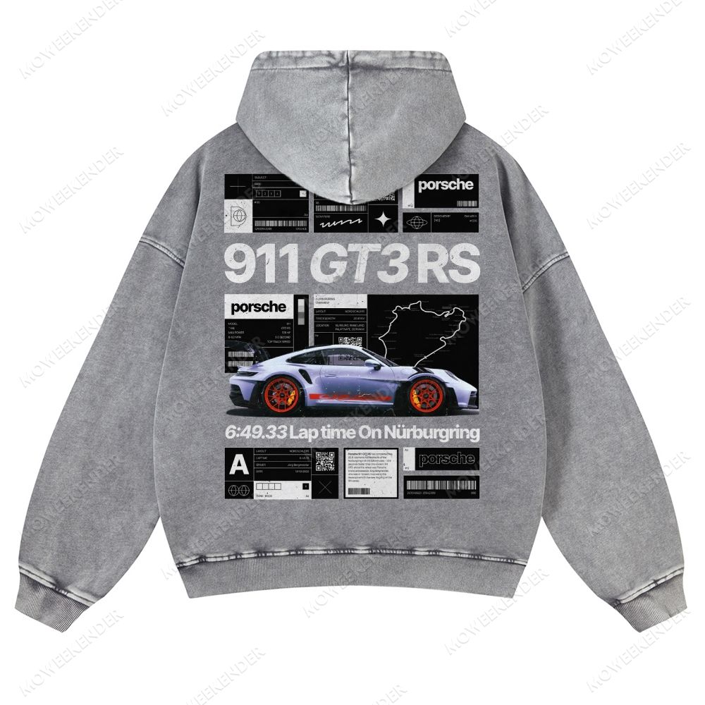 Racing Cars Poster Unisex Fit Vintage Washed Hoodie