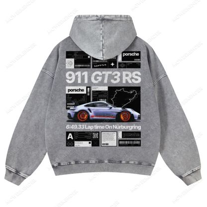 Racing Cars Poster Unisex Fit Vintage Washed Hoodie