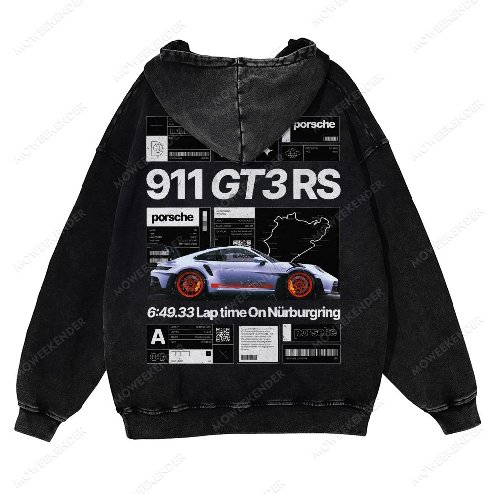 Racing Cars Poster Unisex Fit Vintage Washed Hoodie