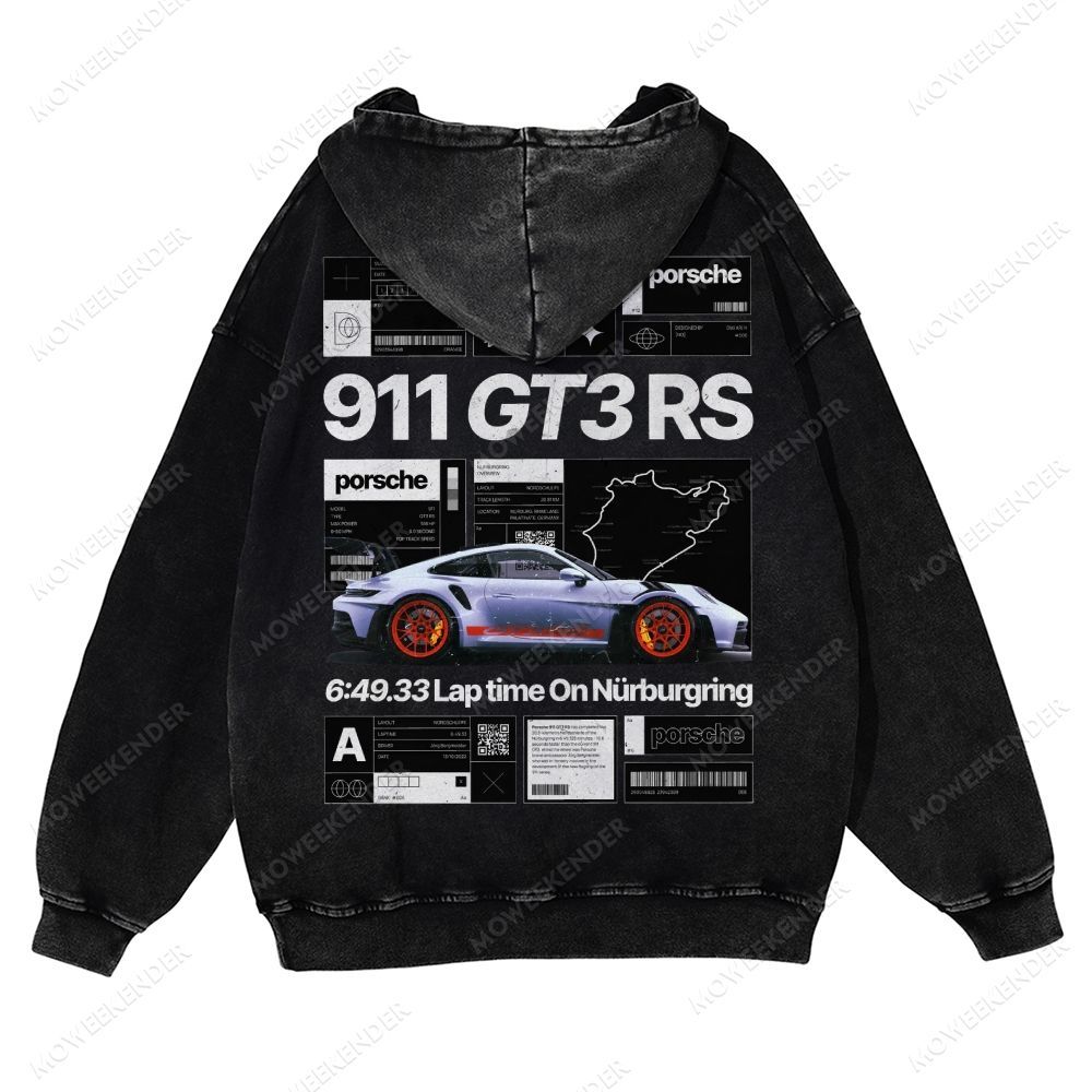 Racing Cars Poster Unisex Fit Vintage Washed Hoodie
