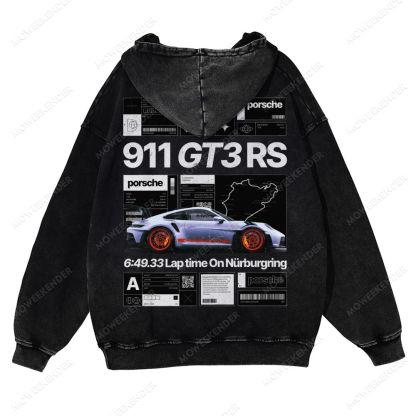 Racing Cars Poster Unisex Fit Vintage Washed Hoodie