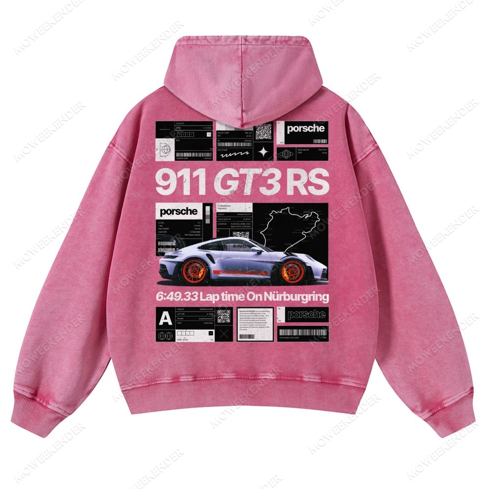 Racing Cars Poster Unisex Fit Vintage Washed Hoodie