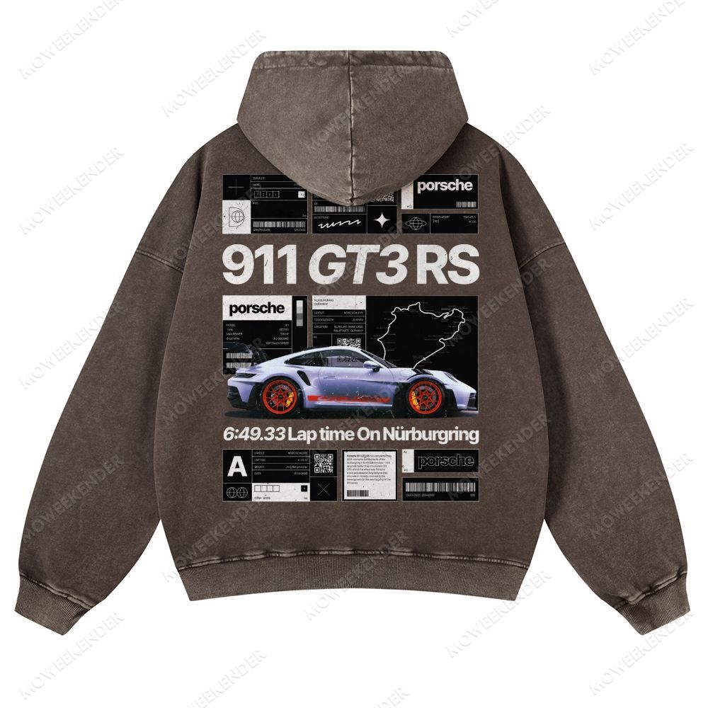 Racing Cars Poster Unisex Fit Vintage Washed Hoodie