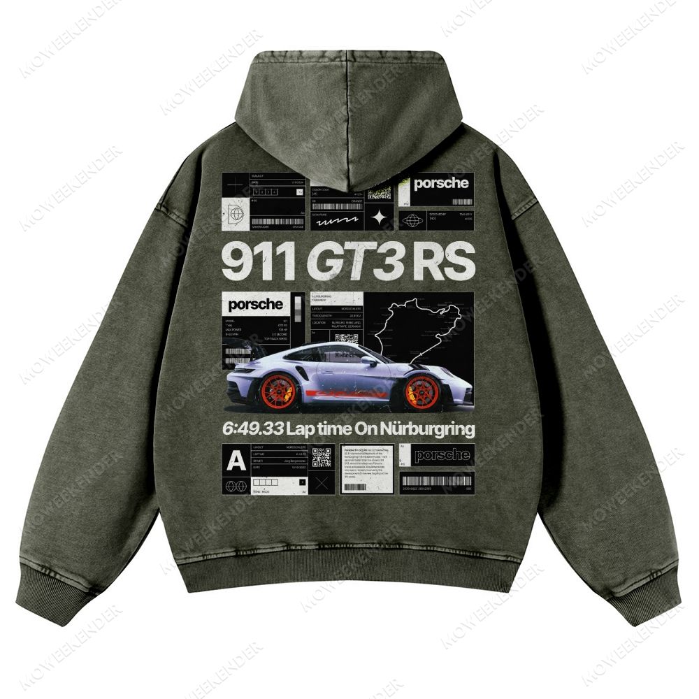 Racing Cars Poster Unisex Fit Vintage Washed Hoodie