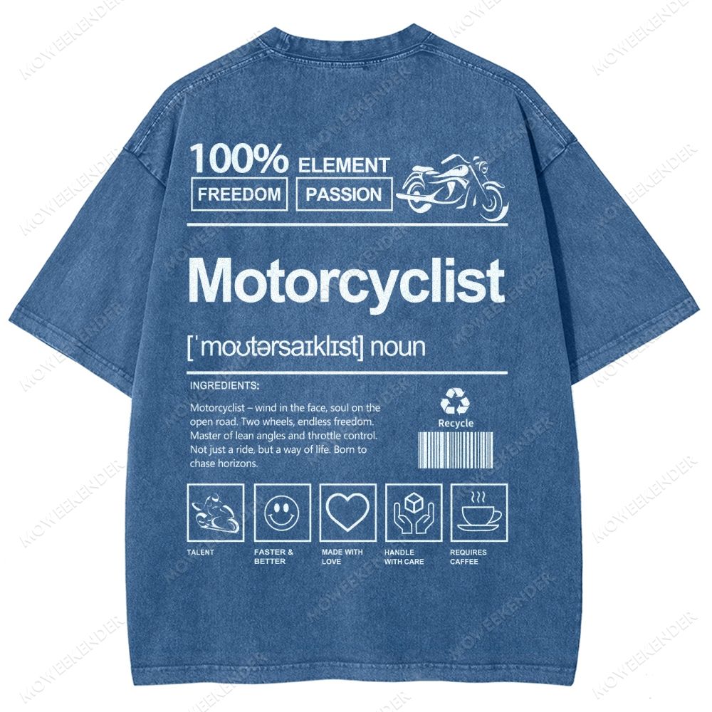 Motorcyclist Unisex Fit Washed T-Shirt