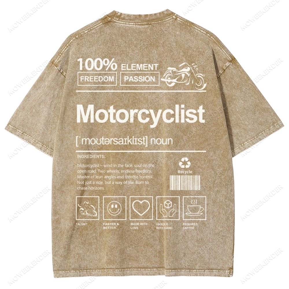 Motorcyclist Unisex Fit Washed T-Shirt