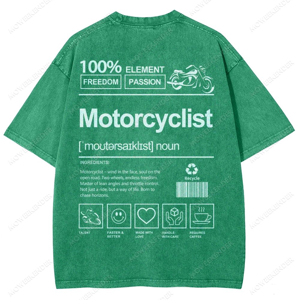 Motorcyclist Unisex Fit Washed T-Shirt