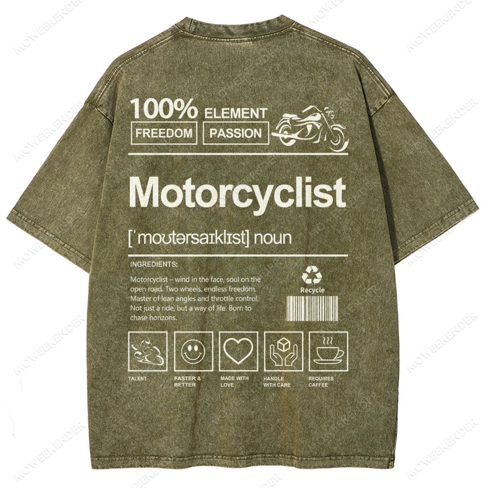 Motorcyclist Unisex Fit Washed T-Shirt