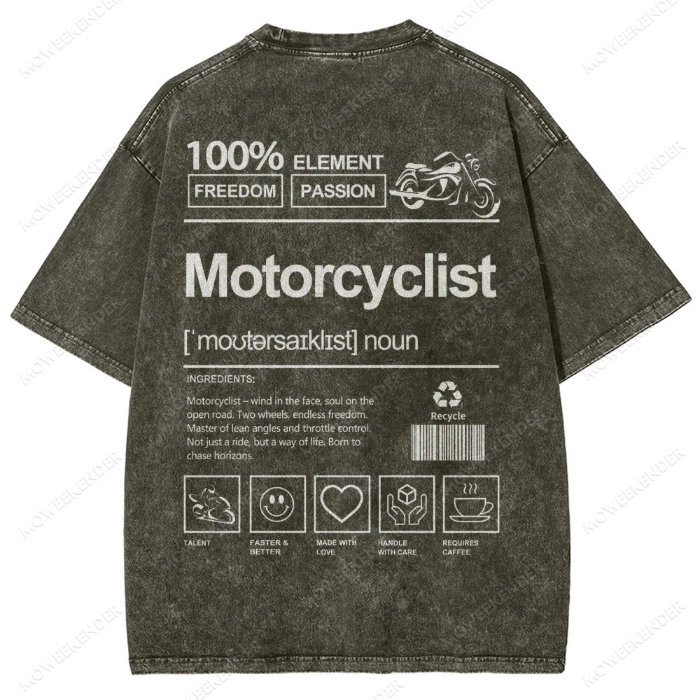 Motorcyclist Unisex Fit Washed T-Shirt