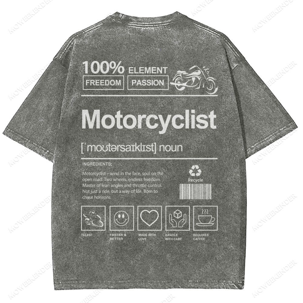 Motorcyclist Unisex Fit Washed T-Shirt