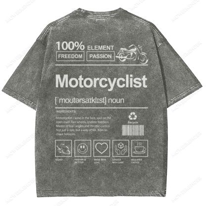 Motorcyclist Unisex Fit Washed T-Shirt