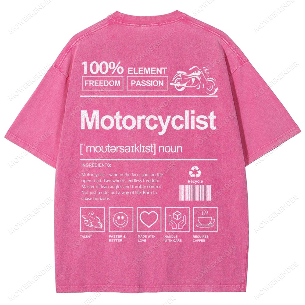 Motorcyclist Unisex Fit Washed T-Shirt