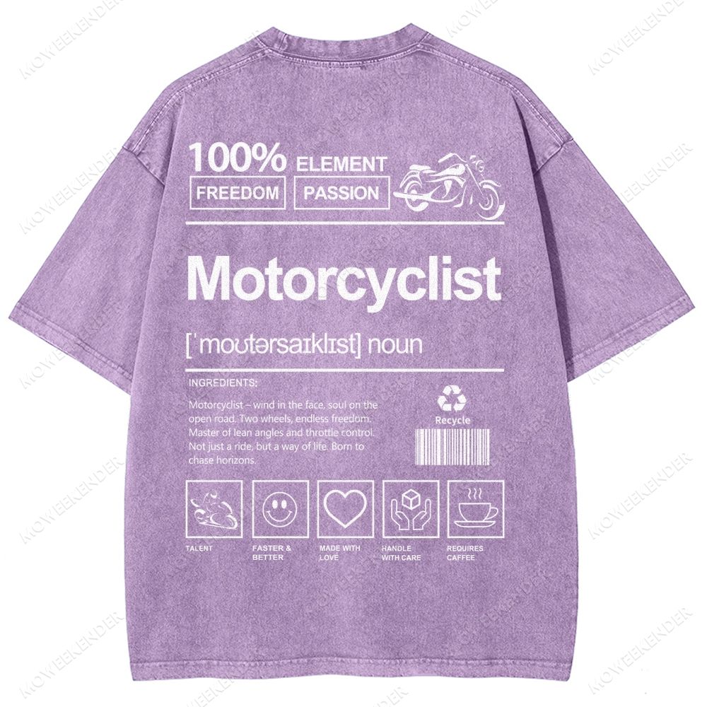 Motorcyclist Unisex Fit Washed T-Shirt