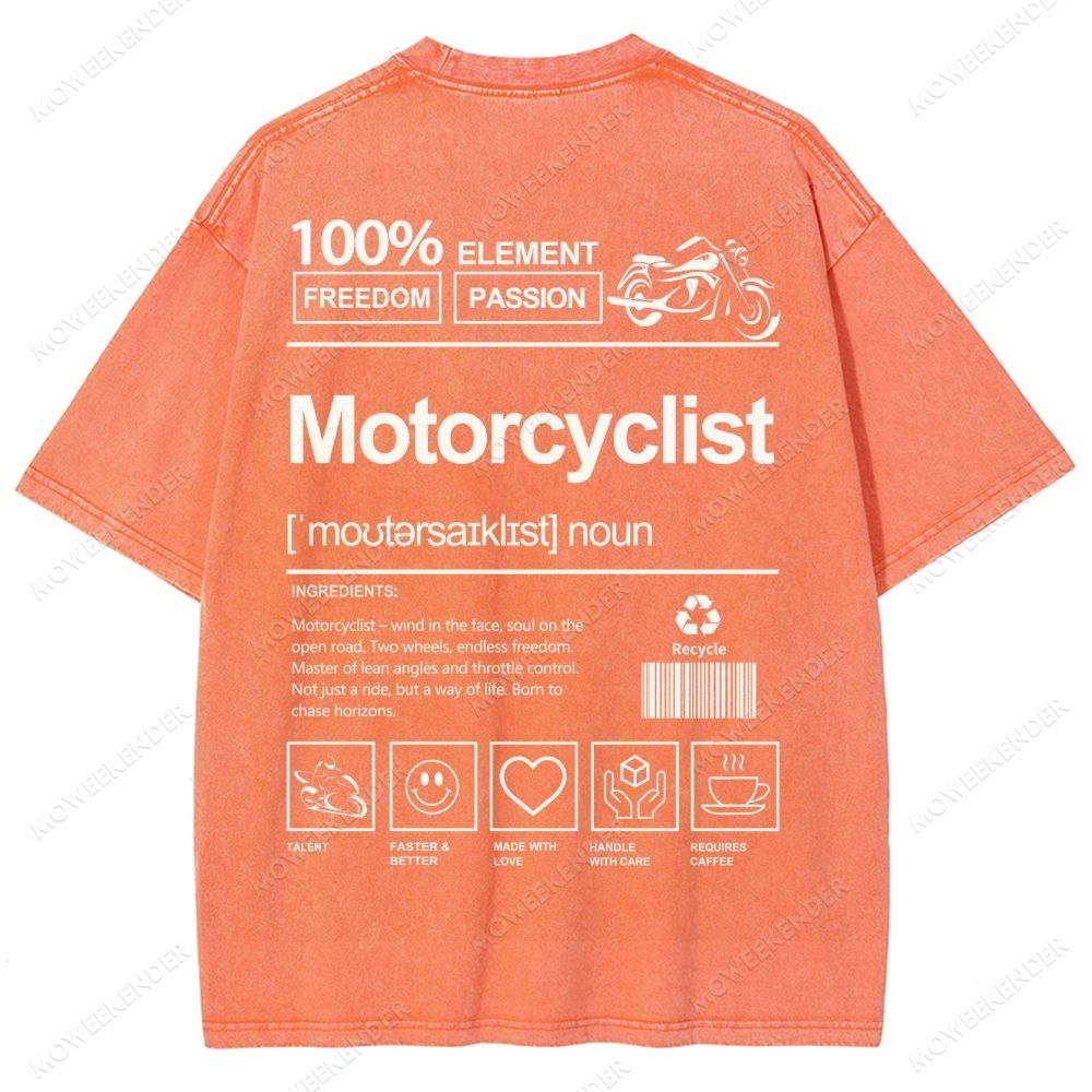 Motorcyclist Unisex Fit Washed T-Shirt
