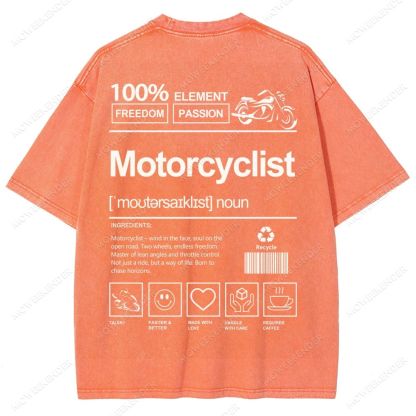 Motorcyclist Unisex Fit Washed T-Shirt